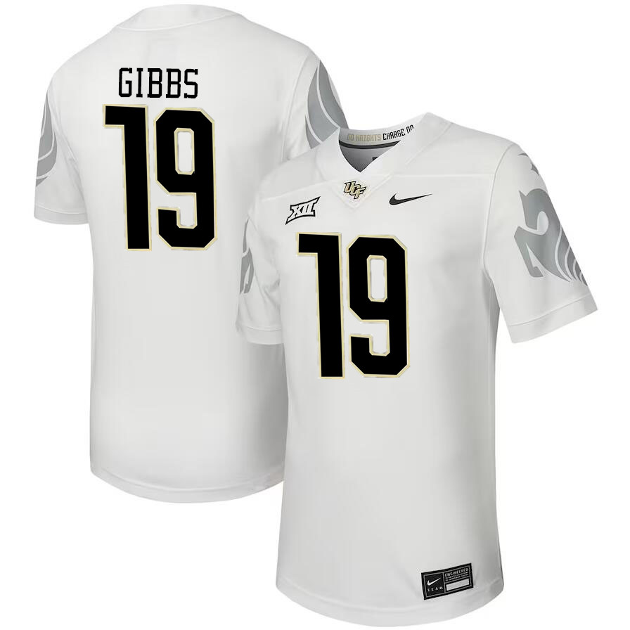 Men #19 Hudson Gibbs UCF Knights Big 12 Conference College Football Jerseys Stitched-Black